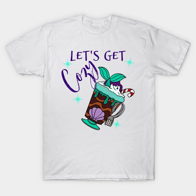 Lets Get Cozy Hot Cocoa Mermaid T-Shirt by ZaharahZahairah